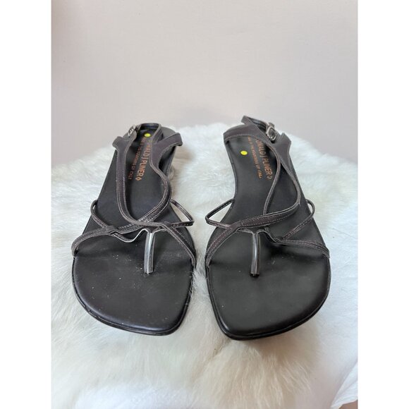 Donald J Pliner Womens Y2K Strappy Contoured Sandals Brown Leather Size 8 Italy - Picture 4 of 9